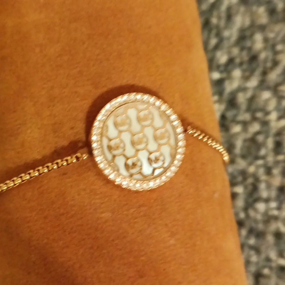 Michael Kors rose gold rhinestone zip bracelet